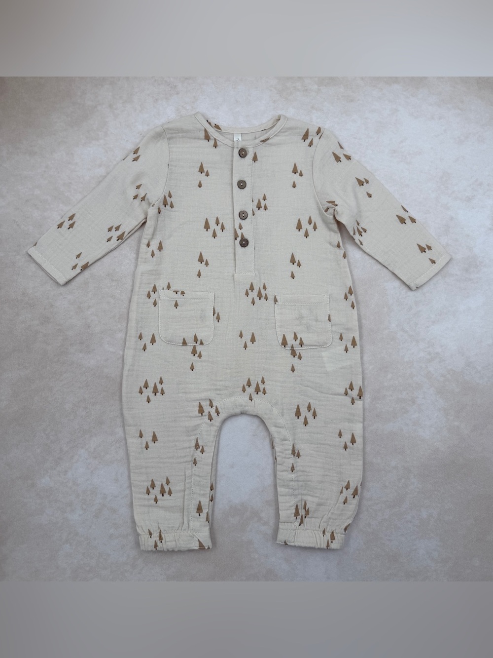Rylee + Cru Neutral Trees Romper